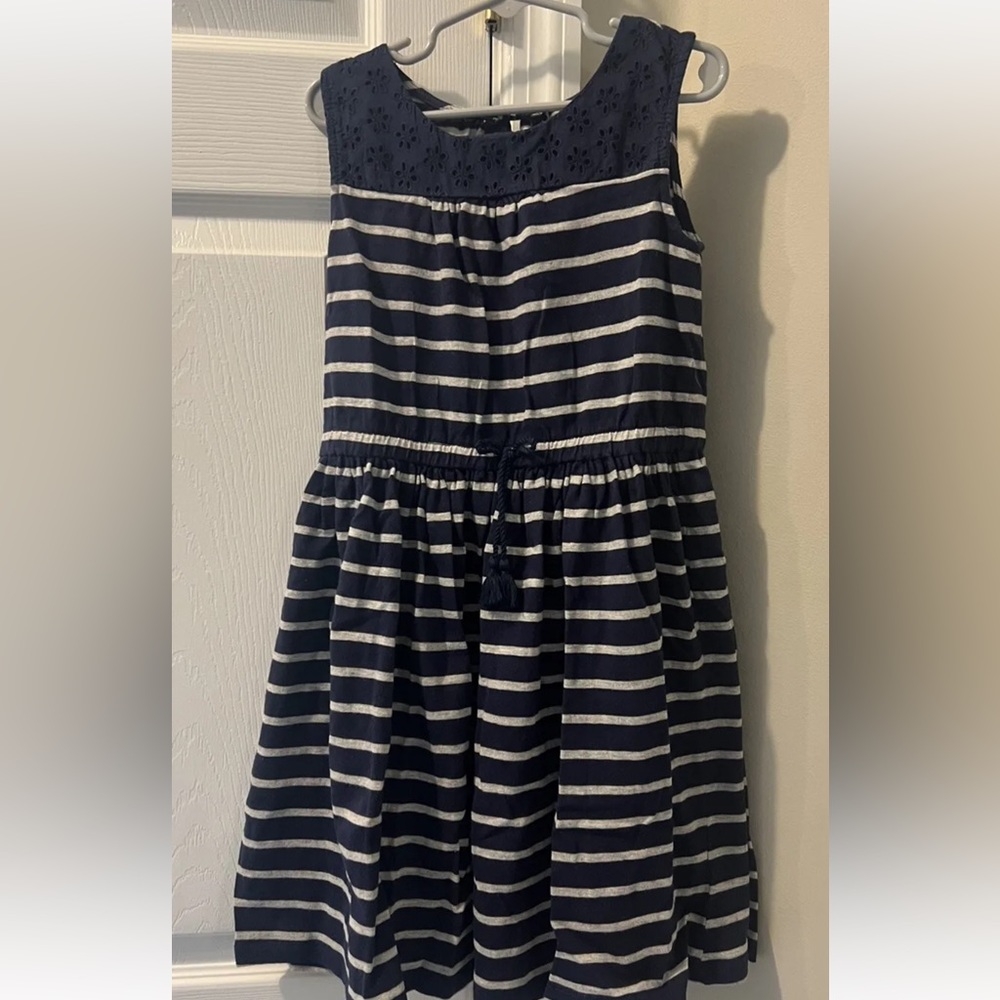 Max Studio Girl’s Size 10 Navy/Grey Eyelet Dress